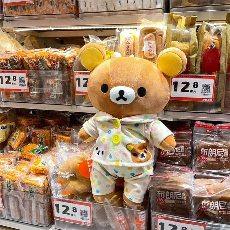 35-55 cm Rilakkuma Pyjamas Plüschtier Puppe Schlafkissen Weiches Kissen Für Sofa Bett Dekorative Unterstützende Wurfkissen Geschenk