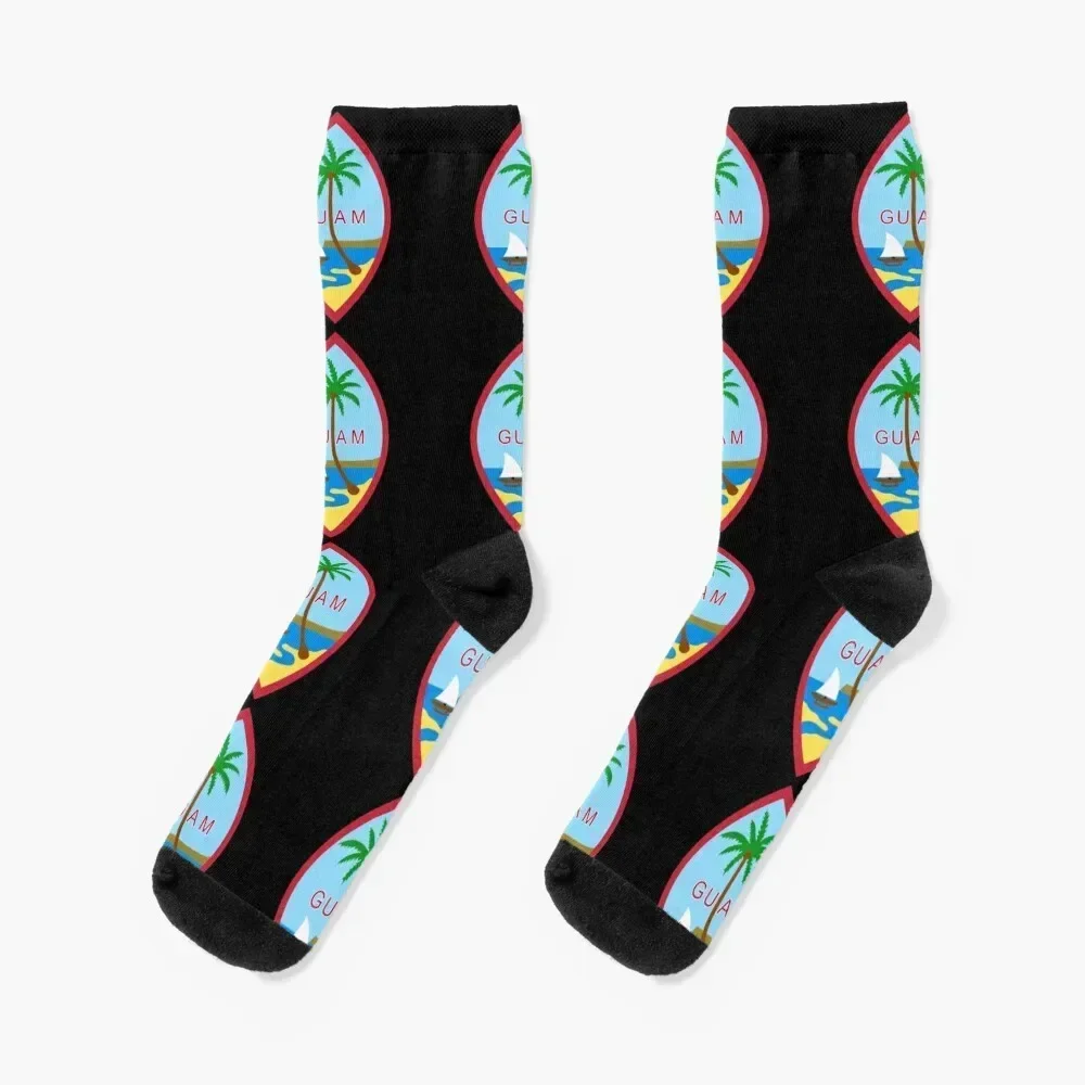 The Great Seal of Guam - Used on the Guam Flag Socks Running Stockings man floral Men's Socks Ladies Men's