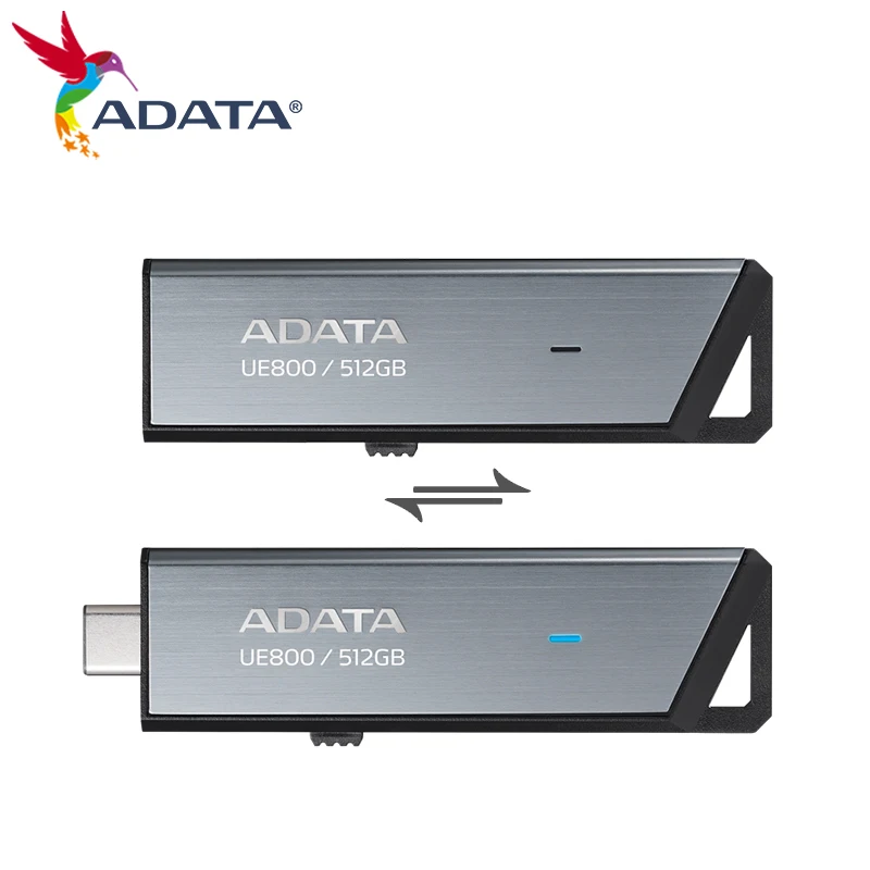 ADATA-Clé USB OTG haute vitesse, clé USB d'origine, UE800, USB 3.2, type C, Max 1000 Mbumental, disque U Flash, 128 Go, 256 Go, 512 Go, 1 To