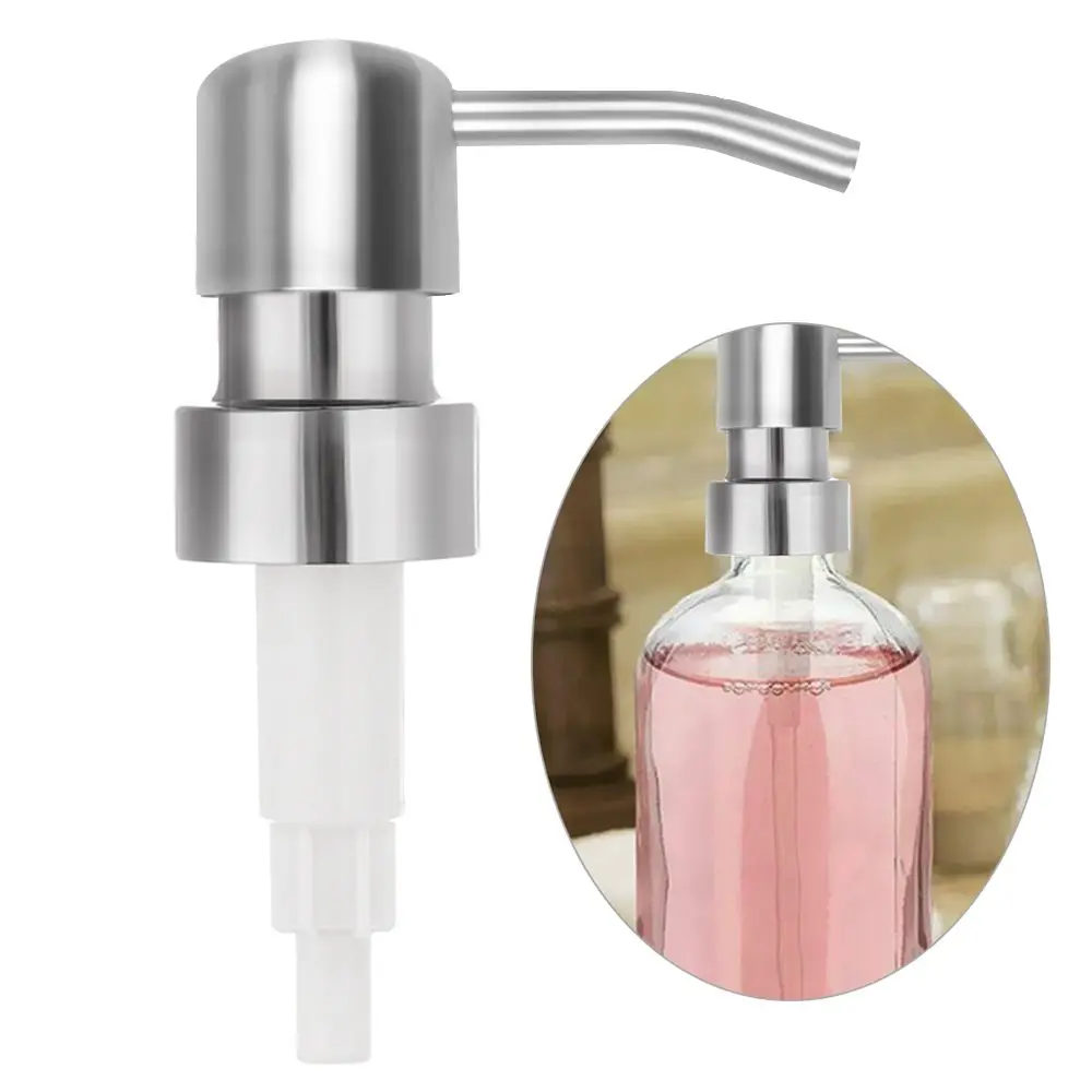 

Silver Jar Tube Stainless Steel 28mm Soap Dispenser Pump Liquid Lotion Bottle Head Replacement Nozzles