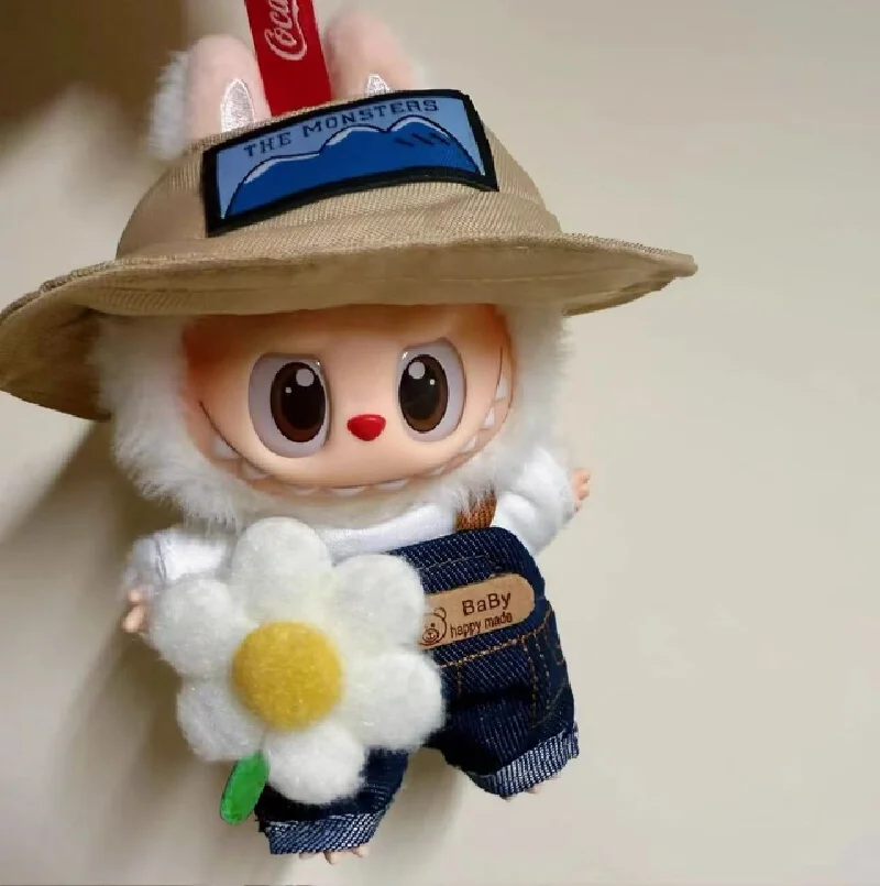 Only clothes no dolls for 17cm Labrador clothing Spring Field Overalls Pants and hat Set First and Third Generation clothing set