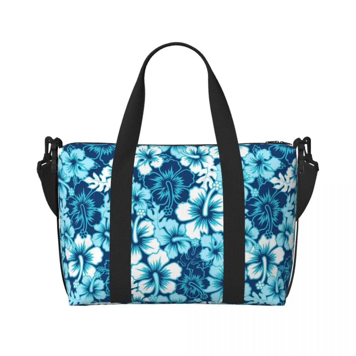 

Прочная ночная сумка для выходных с цветами Гавайев и гибискусом для женщин и мужчин, водонепроницаемые сумки для багажа для путешествий, занятий спортом, тренажерным залом