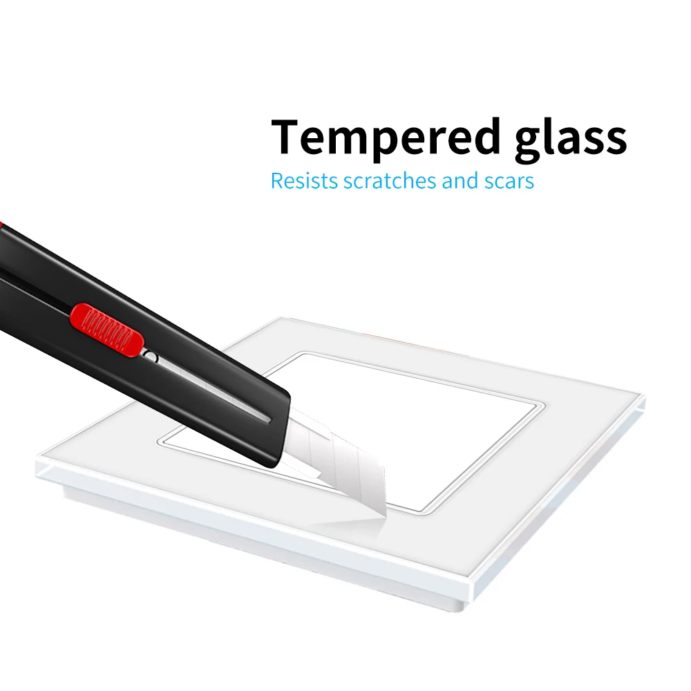 UBARO Euro Standard DIY Installation Pop Socket USB Type-c Plug dengan Tempered Glass Frame White Black Accessory Home Repair