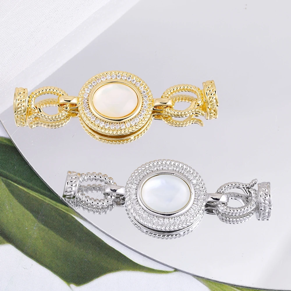 Juya 18K Gold Silver Plated DIY Beads Baroque Pearls Jewelry Making Mountings Fastener Connector Locks Closure Clasps Supplies