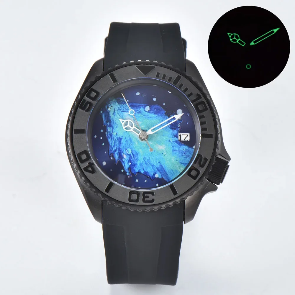 ساعات يد أوتوماتيكية 40.5 ملم skx 007 للرجال مع حزام مطاطي حركة أوتوماتيكية يابانية NH35/NH36/NH70 يمكن تخصيص الشعار
