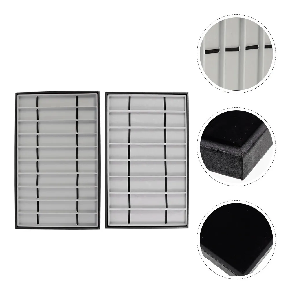 Bandeja de almacenamiento para relojes, placa de exhibición para correas de reloj, organizador de relojes de pulsera, accesorio de mesa rectangular resistente a los arañazos, 2 uds.