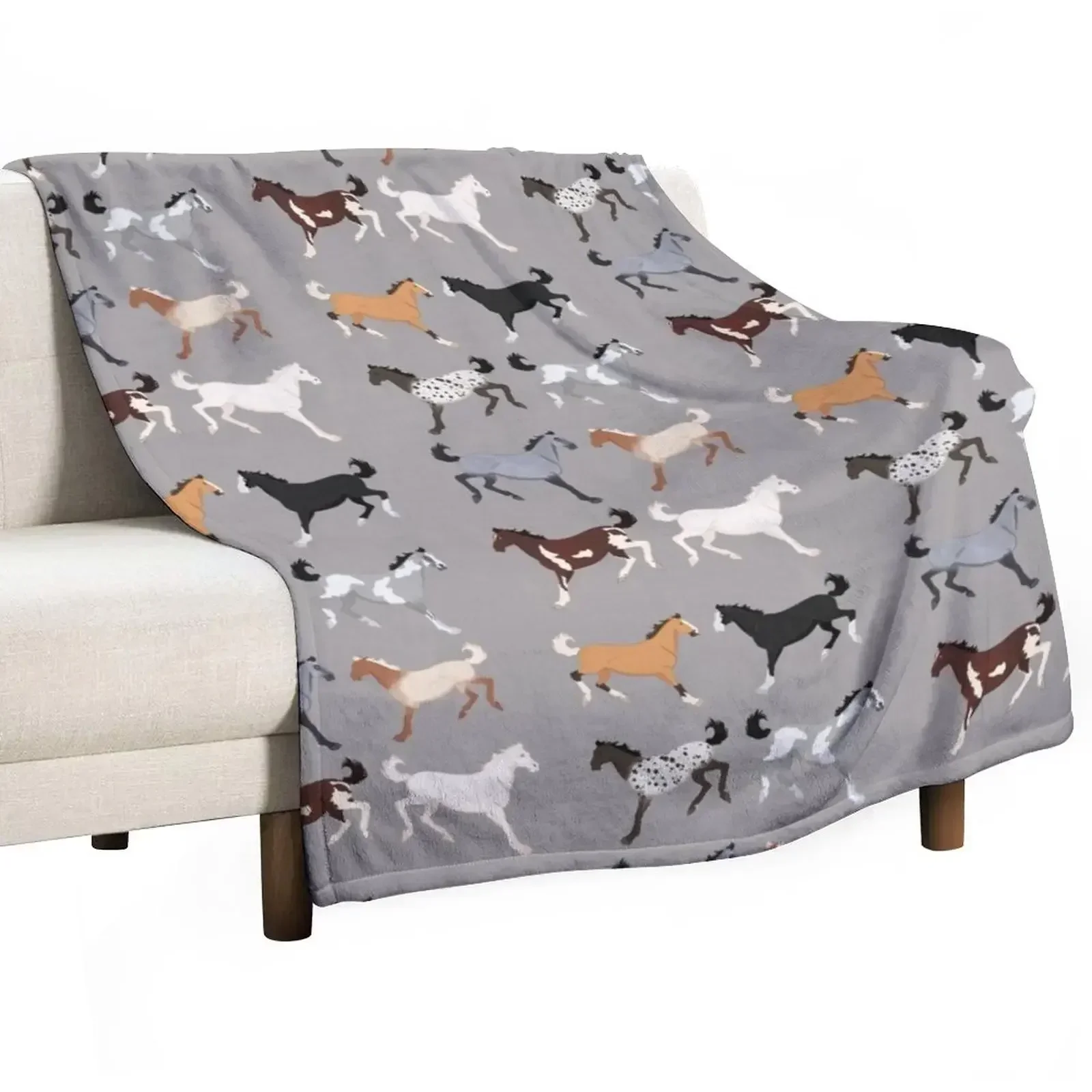 All The Pretty Horses Throw Blanket Sofa Throw Soft Big Luxury Hairy Flannel Soft Beds Blankets