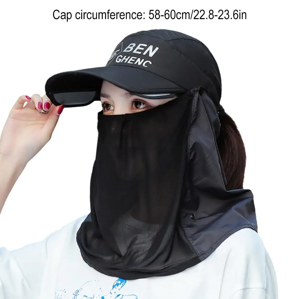 Versatile Summer Hats For Women Breathable Neck Face Protection Detachable Wide Brim Anti-UV Outdoor Fishing Cycling Sun Hat