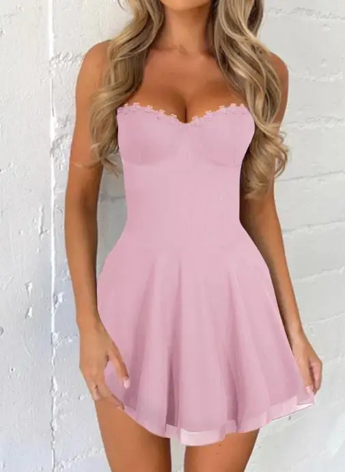 

2025 Spring/summer Elegant Strap Waist Skirt Dress Women's Wear