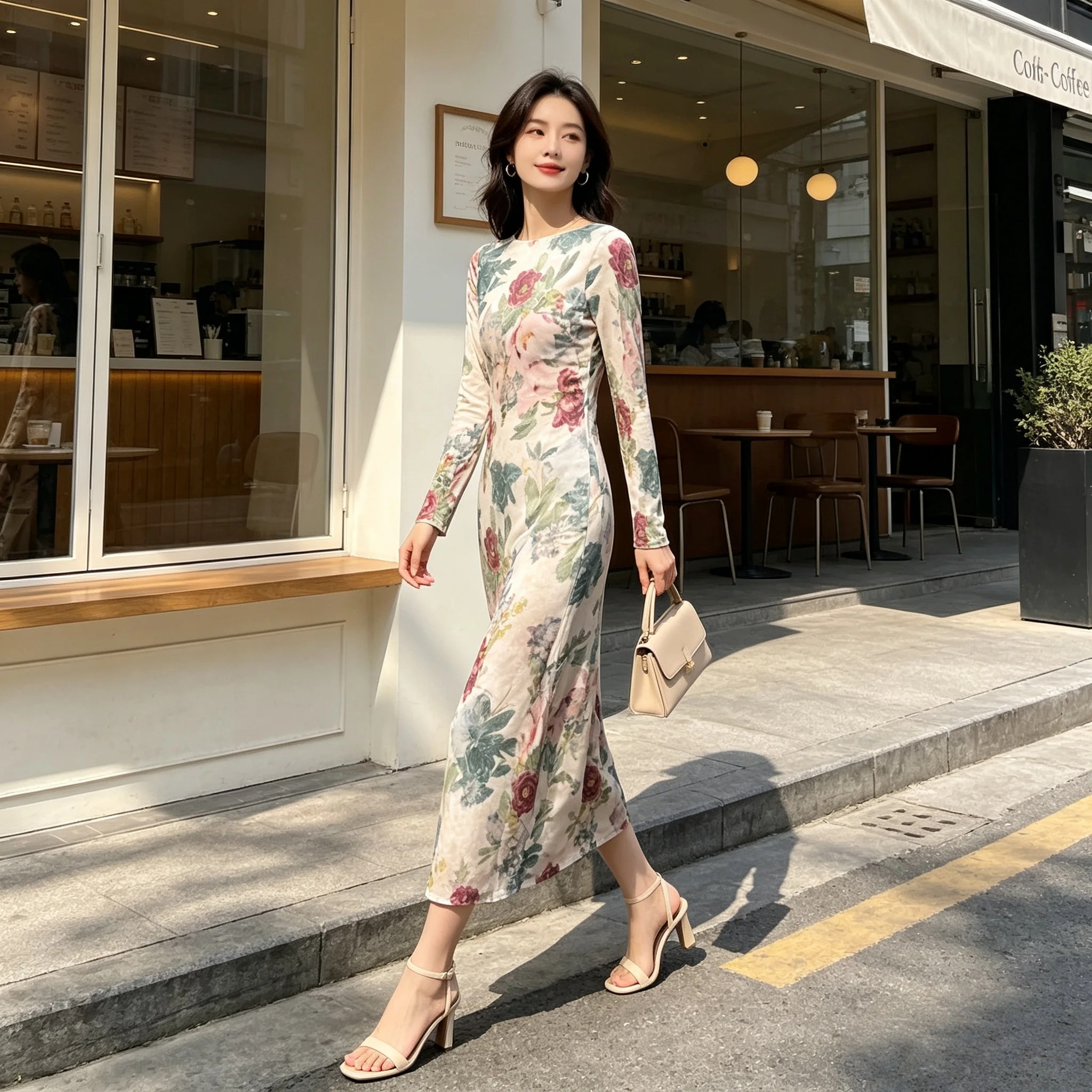 Gaun Maxi Bodycon Cetak Lukisa - Silk Painting Dye ulasan dan harga
