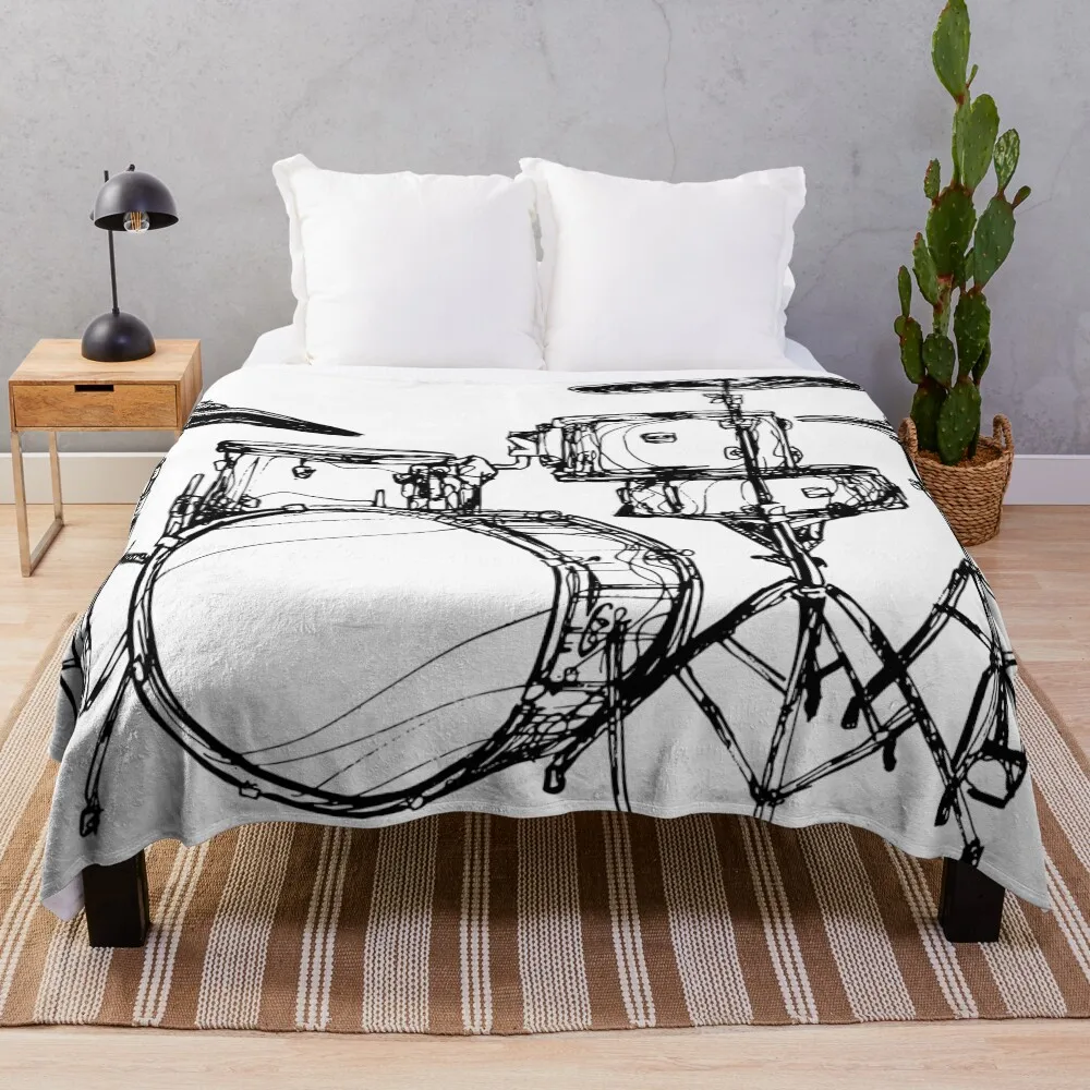 

Drum Kit Throw Blanket Stylish Decor Blanket Gift for Friends Roommate