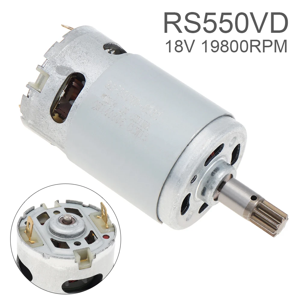 

RS550VD DC Motor 16.8-20V 19800RPM Micro Electric Motor with 8 Teeth Gear For Electric Hammer Power Tools Rock well H3 QN147Y12