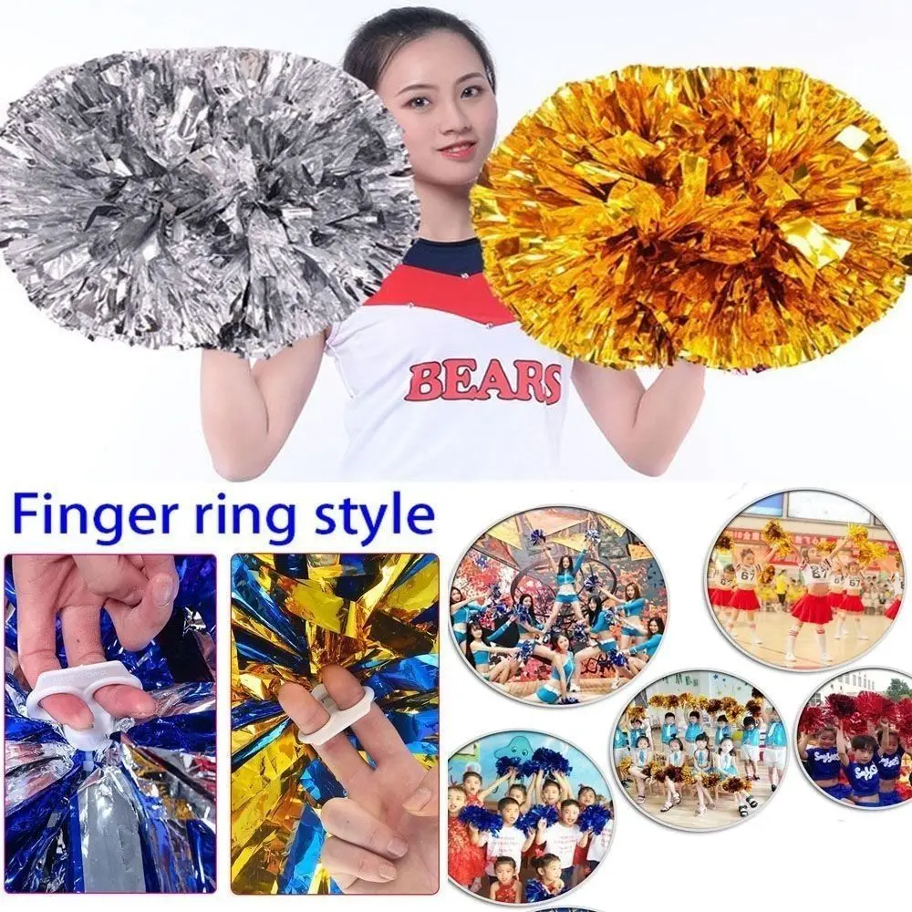 25cm Game Pom Poms PET Come On Props Cheap Practical Cheerleading Multicolors Cheering Ball Dance Party Concert Decorator