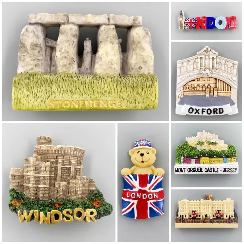 United Kingdom Fridge Magners England Souvenirs Buckingham Palace Oxford York Stonehenge Mont Orgueil Castle Fridge Magnets
