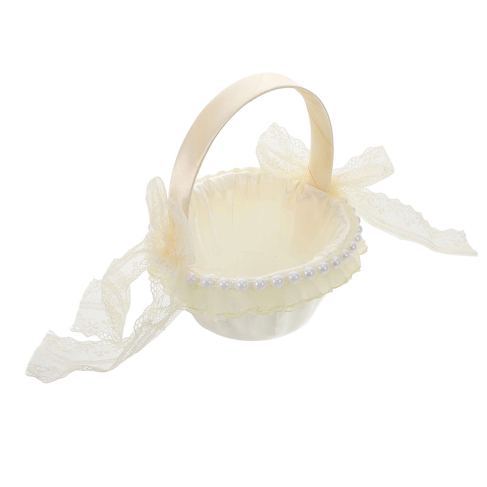 

Gold Wedding Satin Flower Lightweight Petal Scattering White Lace Design Reusable Ceremony Decor Wedding Flower