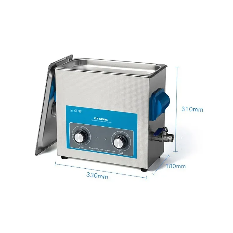 Ultrasone reiniger 6L 150W met verwarmingsmand Mechanische controller Ultrasoon bad, 40khz