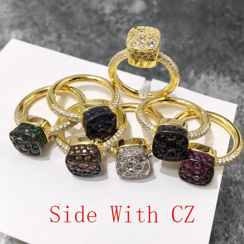 7 Kinds of Crystal Honeycomb Style Throne Rings For Women Luxury Stacking Knuckle Ring Fashion Jewelry