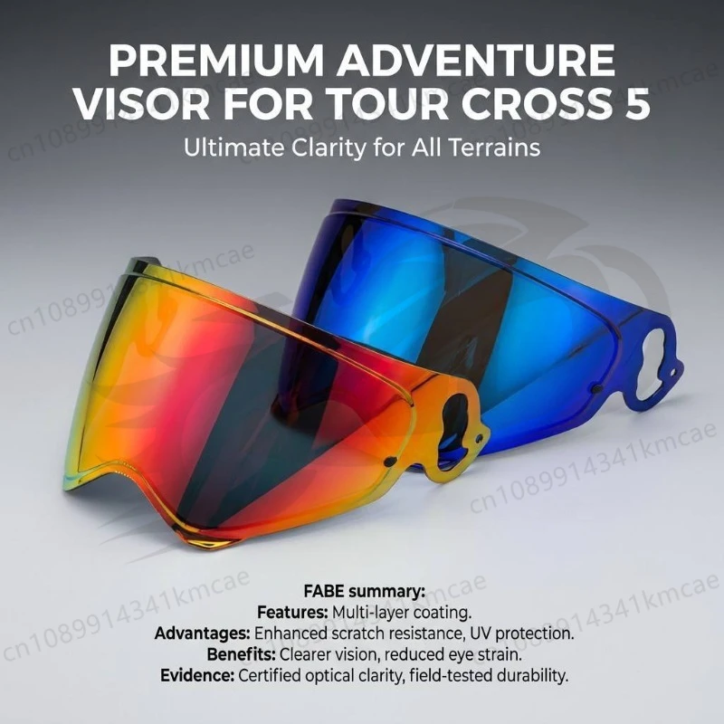 Motorcycle Helmet Visor Shield for Tour‑Cross 5/Cross‑V/XD‑5 Anti‑Scratch UV‑Protection Day‑Night Photochromic REVO Lens