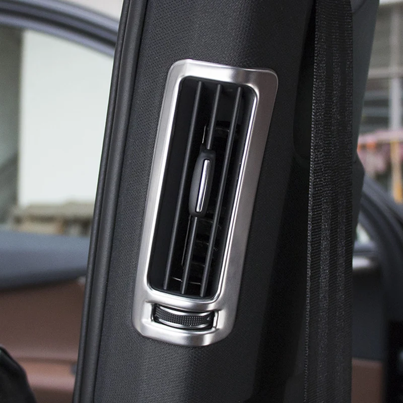 

Matte Chrome Interior Rear Seat B-Pillar Air Vent Outlet Cover Trims For Audi Q7 2016-2023 Accessories