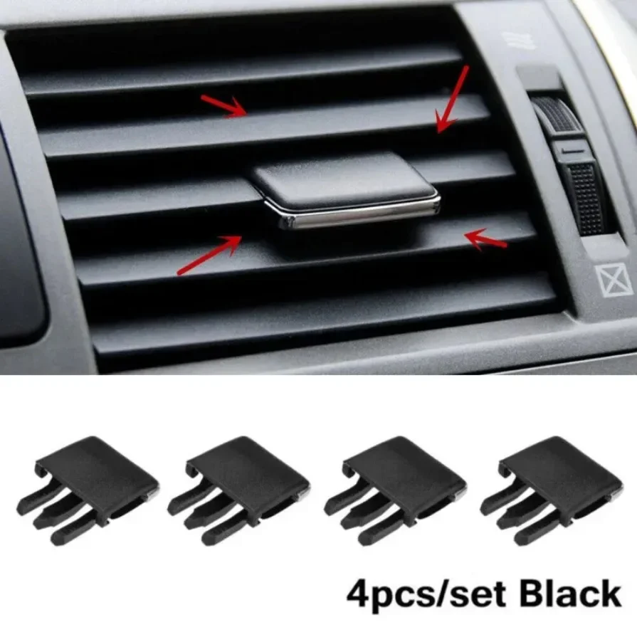 5pc Car Accessories Air Conditioning Vent Louvre Blade Adjust Slice Clips Black