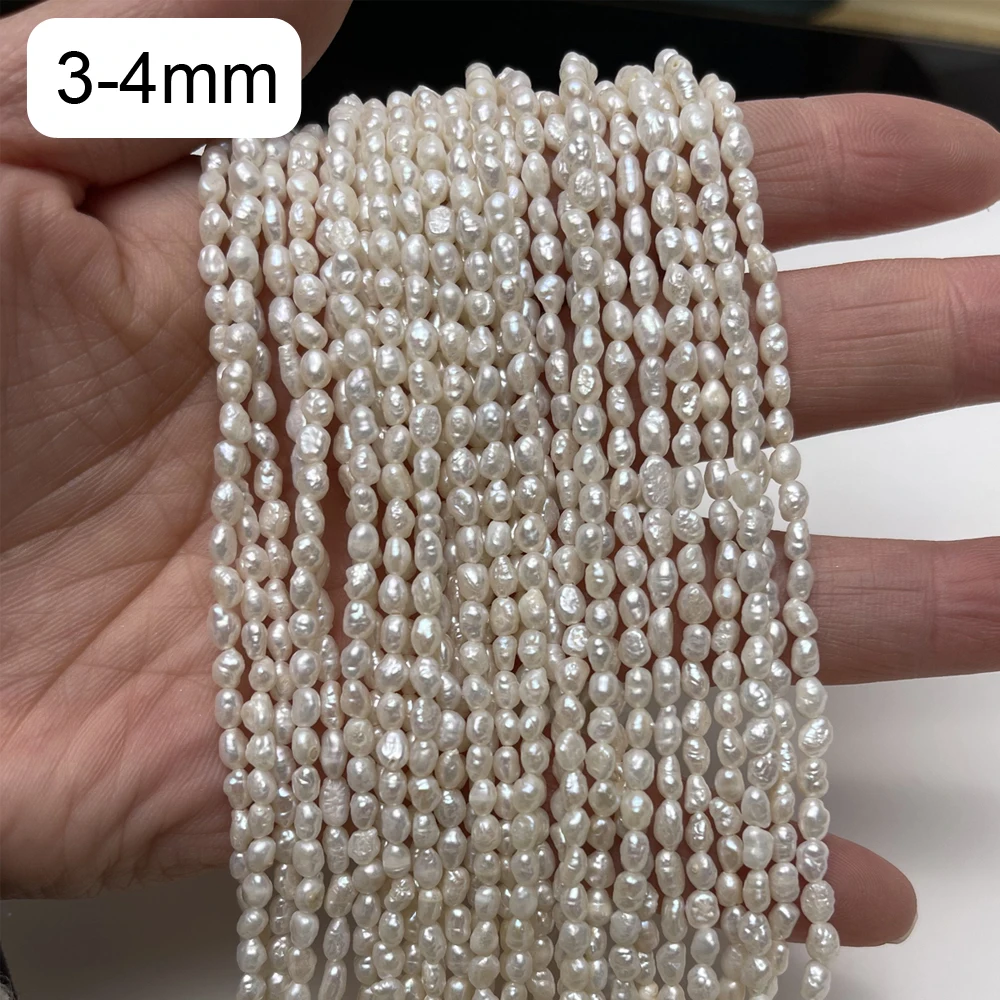 Eine 4,5–5,5 mm barocke natürliche Süßwasserperlen, unregelmäßige halbfertige Perlen für Schmuckherstellung, DIY-Halskette, Armband, Zubehör – Detail 7