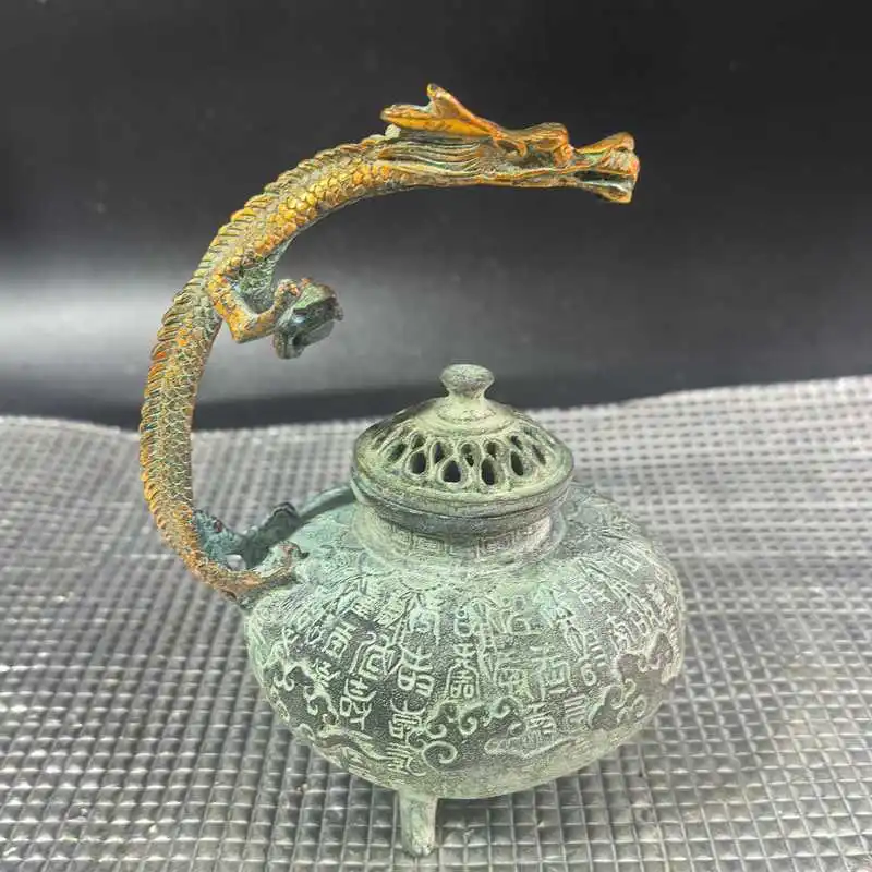 Imitation Bronze Xuan De , Baishoulong , Pure Copper Incense Burner, Craft Ornament, Home Desktop De