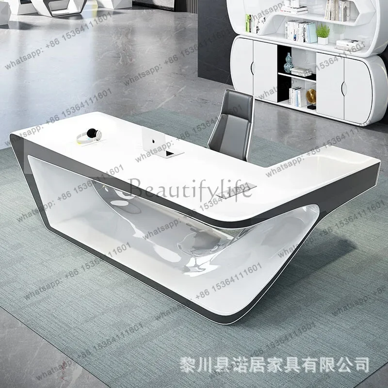 D36Simple, modern and fashionable desk, creative and technological sense, large class desk, light luxury high-end president desk