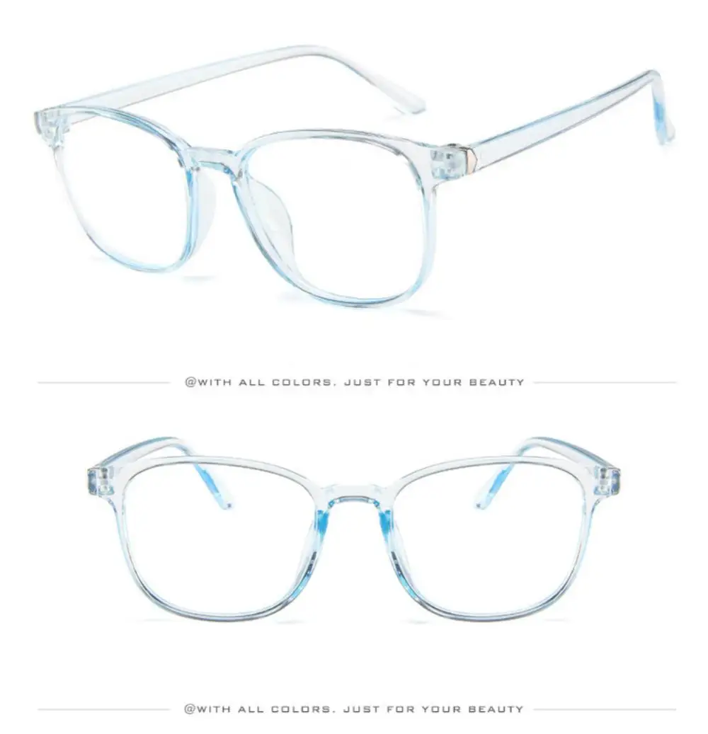 Monture de lunettes rétro pour hommes et femmes, lunettes d'ordinateur, anti-lumière bleue, transparente, rose, plastique, mode, 1/2 pièces