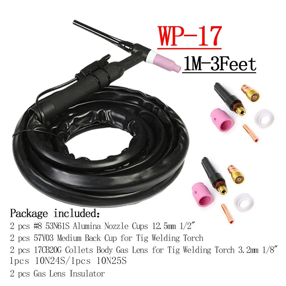 

A67P-Wp17 150A TIG Torch 1M Complete Flexible Head Air Cooling W Consumables