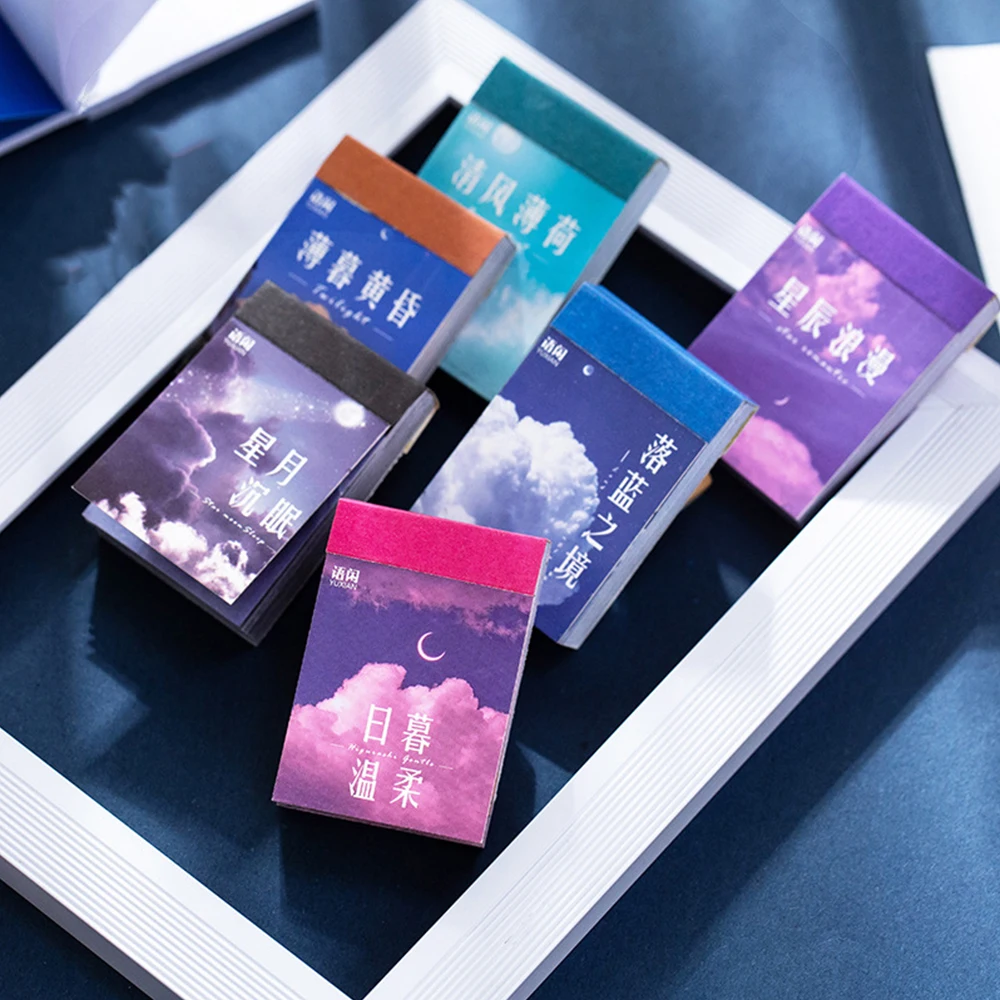 50Sheets Natural Scenery&Art Paintings Stationery Stickers Book Aesthetic Landscape Cute Scrapbooking Planner Journaling