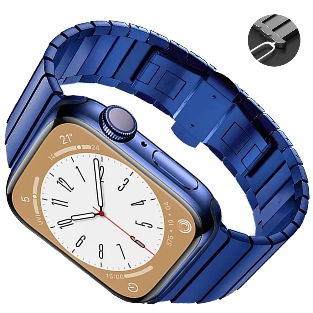Correa de pulsera de eslabones metálicos para Apple Watch Band Ultra 2/1 49mm 7 8 9 45mm 41mm 10 42mm 46mm Correa iWatch 6 5 4 SE 44mm 40mm Correa