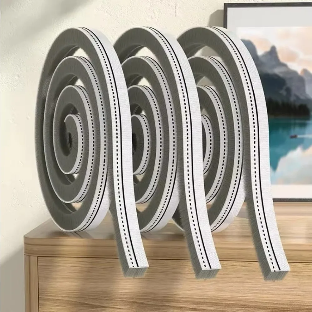5×6mm Pile Weatherstrip, 10M / 20M Roll Card Slot Brush Seal Strip, Draught Excluder Tape for Sliding Sash Doors & Windows