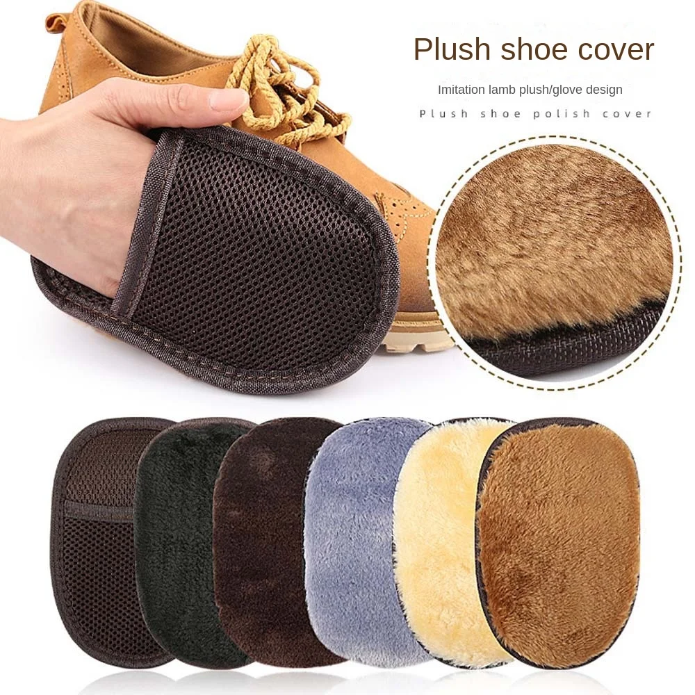 Shoes Cleaning Tool Plush Polished Gloves Handbag Leather Brushes Labor-saving Shoe Care Brush Wipe Mesh Fabric Shoe Care