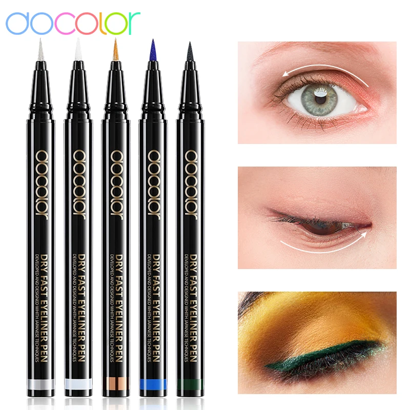 Docolor 5 Colors Liquid Eyeliner Eye Make Up Super Waterproof Long Lasting Eye Liner Easy to Wear Eyes Makeup Cosmetics Tools