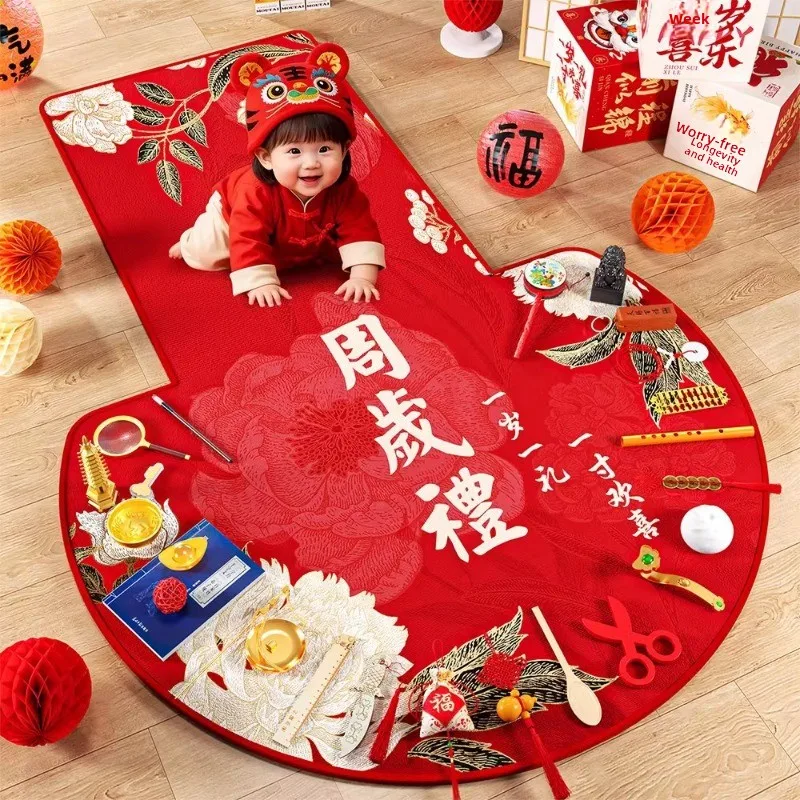 1st Birthday First Year Baby Girl Boy Photo Prop Rug Decor Set Supplies Kit Party