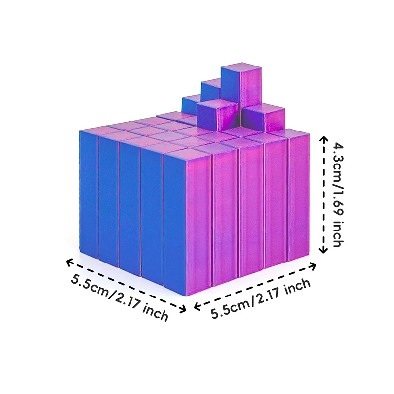 Cube magique 3D imprimé 5x5, jouet anti-stress qui brille dans le noir, cube coloré pour enfants et adultes, ornement de bureau, 1 pièce