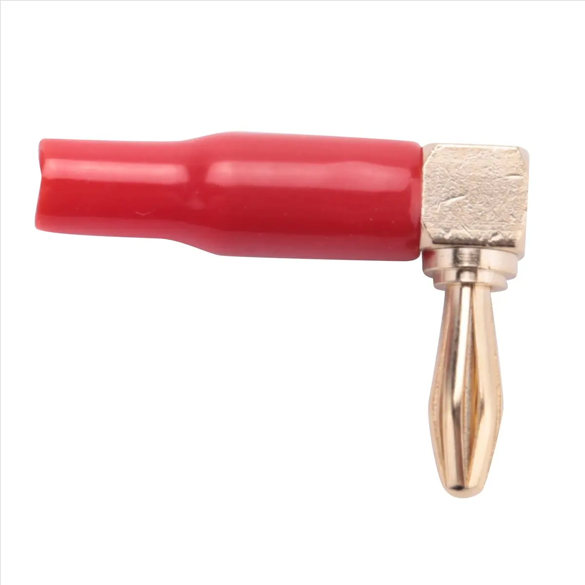 wilwill 8Pcs 4mm Banana Plug Speaker Wires Connector Adapter 24K Gold Plated Screw Type Pure Copper Right Angle Banana Plugs