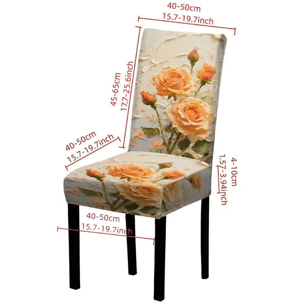 4/6PCS Dining Chair Covers Highly Stretchable, Removable Kitchen Parsons Dining Chair Covers Floral Pattern Perfect for Parties