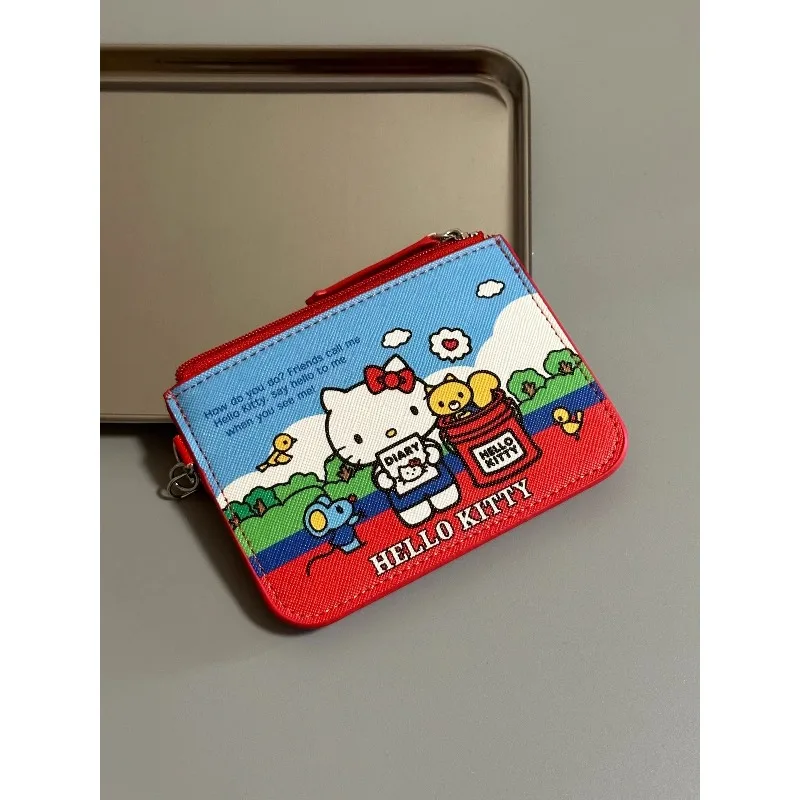 

Kawaii Hello Kitty Cute Anime Small Card Bag Large Capacity Multi Functional Meal ID Credit Card Change Storage Bag Wholesale