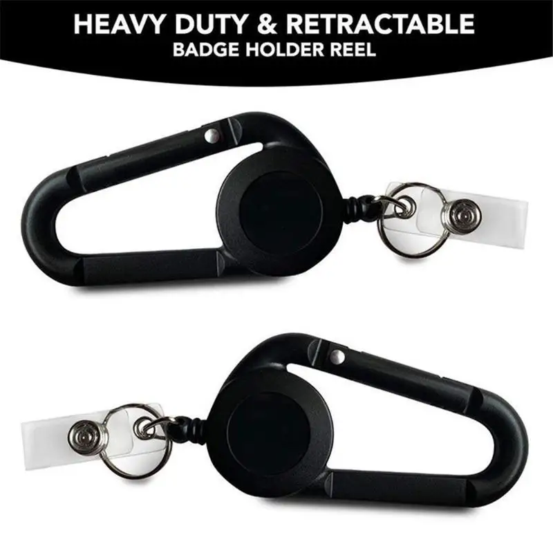 2Pcs Heavy Duty Retractable Keychain Lanyard Clip Name Tag Badge Holder Rope Belt Ring for ID Card