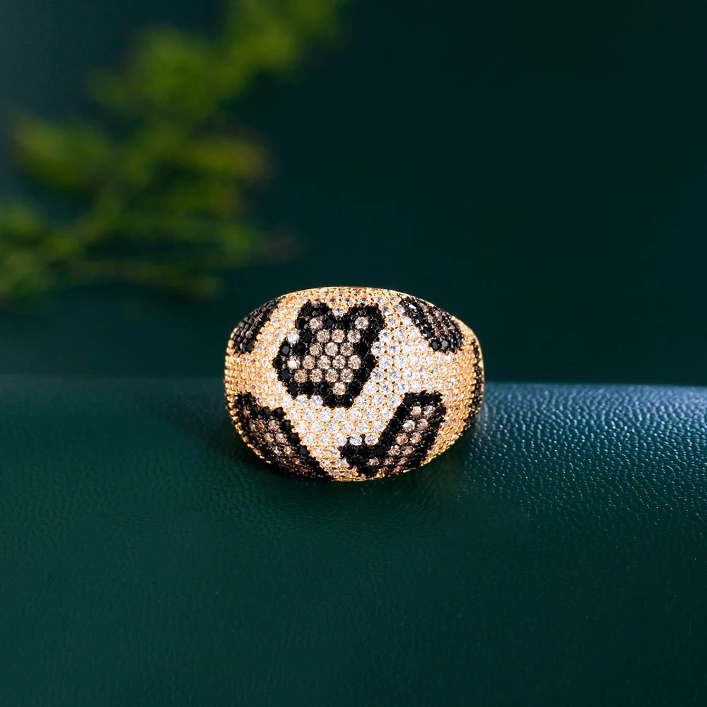 ThreeGraces luksusowe wielokolorowe cyrkonie Leopard wzór skóry węża projekt bankiet dla nowożeńców pierścionek na imprezę dla kobiet biżuteria R315