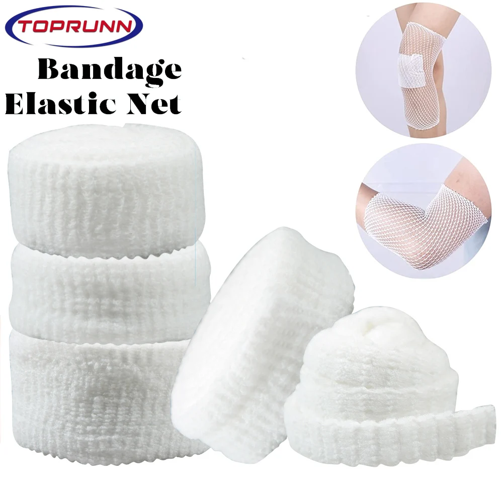 1Roll Elastic Net Dressing Tubular Bandage Non Woven Fabric Breathable Wound Dressing Stretch Bandage for Thumb Toes