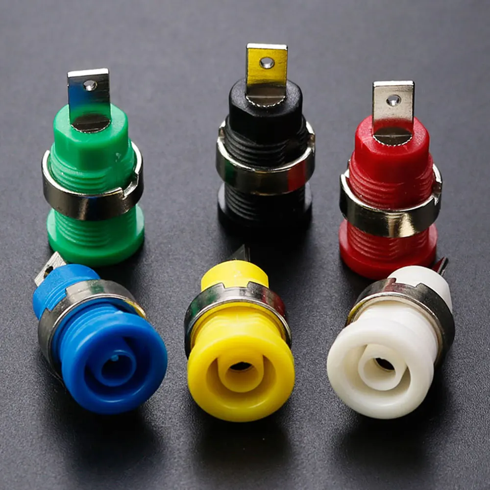 1-10Pcs Insulated Safety 4mm Banana Female Jack Panel Mount Socket Binding Post Connector Multimeter Socket Banana head