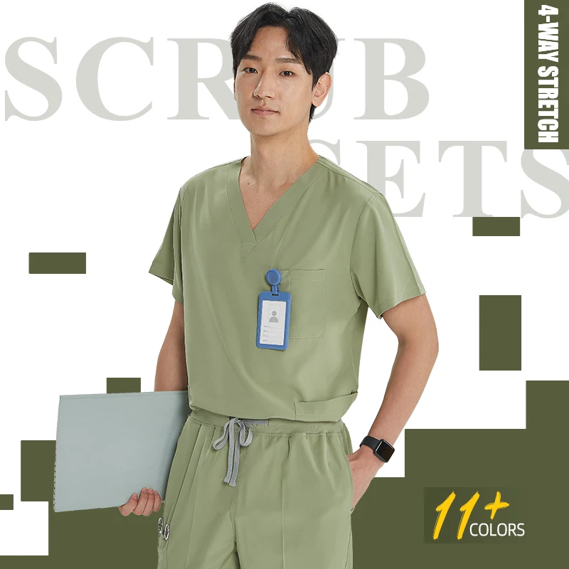 Jogger Pant Scrub Set Ultra Lite Medical Scrubs Stretch Dental Surgeon Uniforms Hospital Nurse Scrub Set Wrinkle Resistant S21