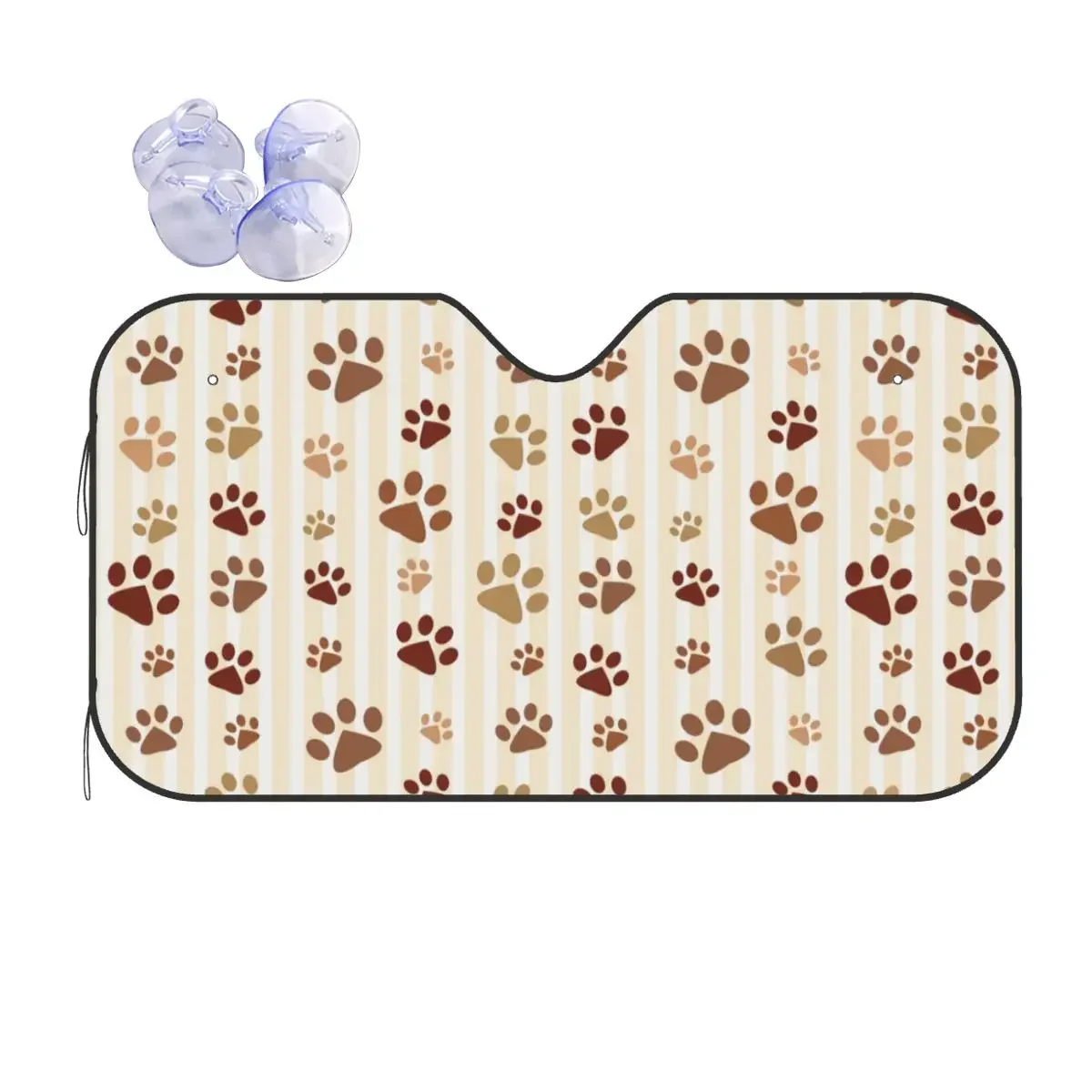 Para-brisa de Carro com Estampa de Gato e Cachorro, 70x130cm, Protetor Solar UV Divertido para Carro