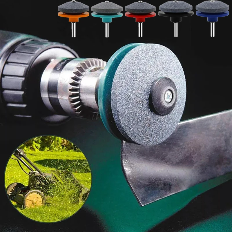 5pcs Hot Sale Lawn Mower Sharpener Blade Knife Tool for Power Hand Drill Knife Sharpening Stone Grindstone Grinding Tool Garden