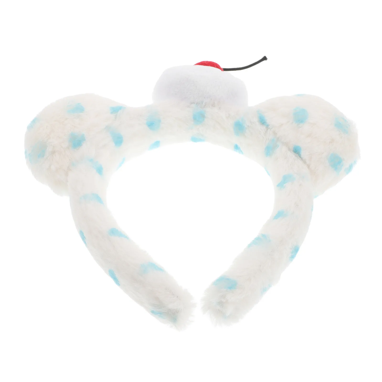 

Bear Ear Cherry Polka Dot Headband Skincare Hair Hoop for Face Washing Mask Application Spa Facial Routine Women Photo