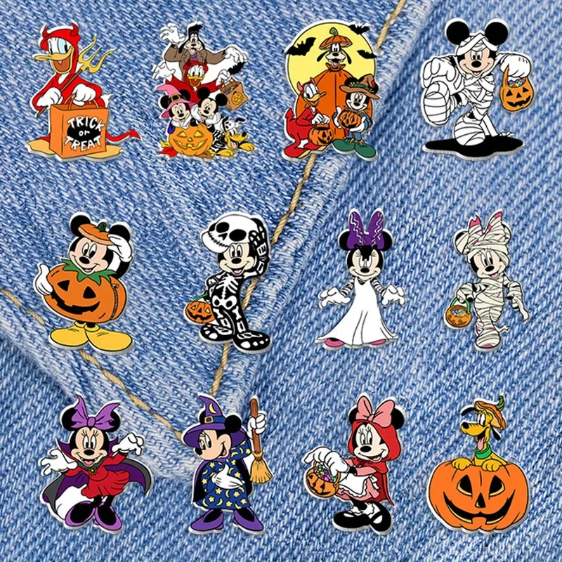 

Halloween Mickey Brooch Disney Halloween Series Brooch Acrylic Material Cartoon Costumes Badge Children's Toy Gifts