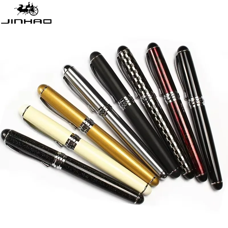 JINHAO 750 Lacquered With Silver Trim Calligraphy Nib Fountain Pen 15 Colours Without Pencil Box luxury writing gift pens