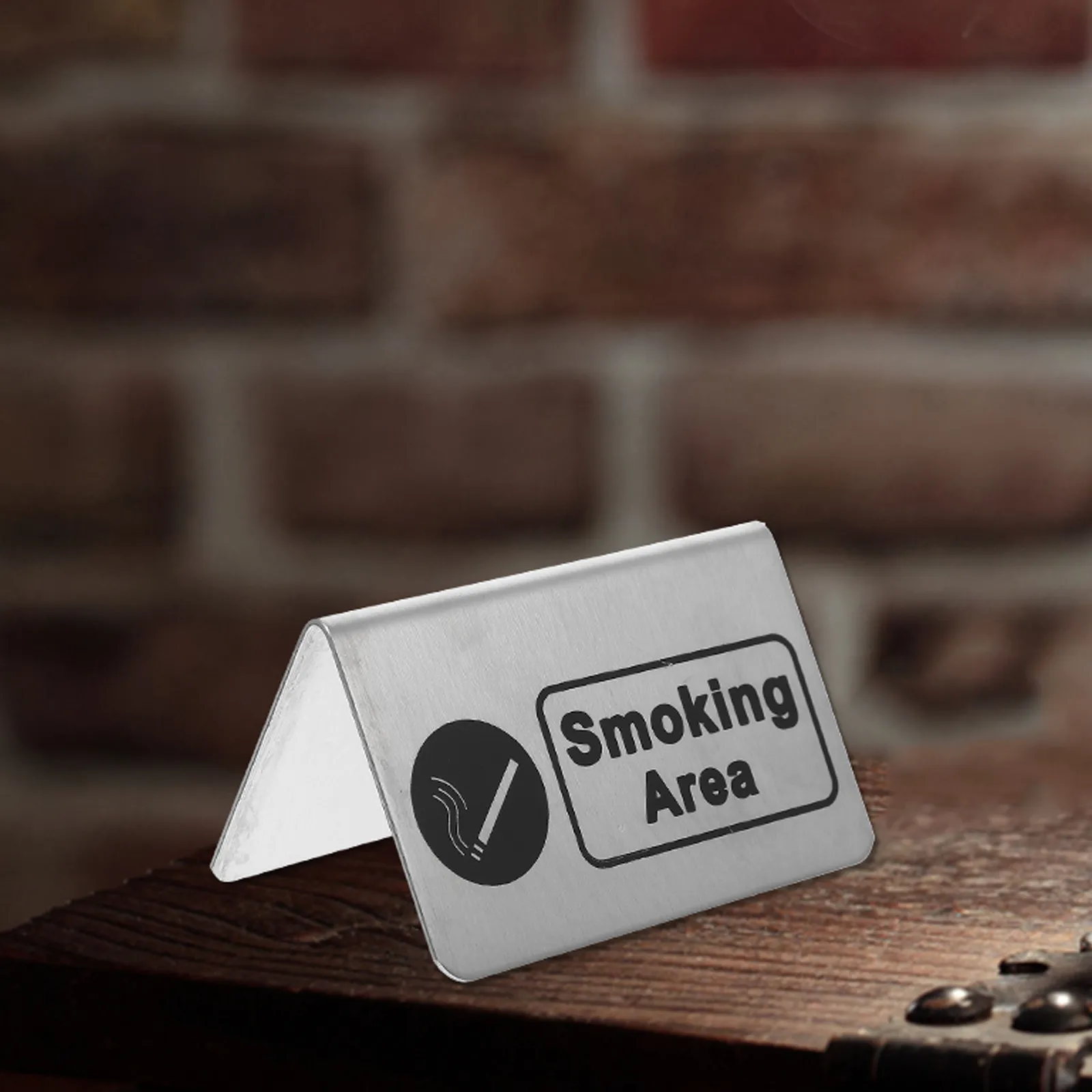 

Smoking Area Sign Stainless Steel Heavy Duty Rust Proof Exquisite Workmanship for Restaurants Shops Malls Banquets Outdoor Use
